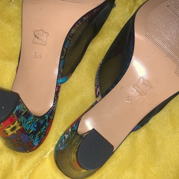 Azuree Cannes Size 5.5 Beaded Mesh Open Toe Chunk Heels - Picture 12 of 16